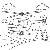 Free Printable Helicopter Coloring Page for Kids – Fun Nature Scene