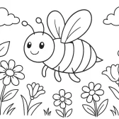 Cute Bee Coloring Page – Free Printable for Kids
