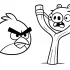 Angry Bird vs Pig – Free Printable Horizontal Coloring Page for Kids