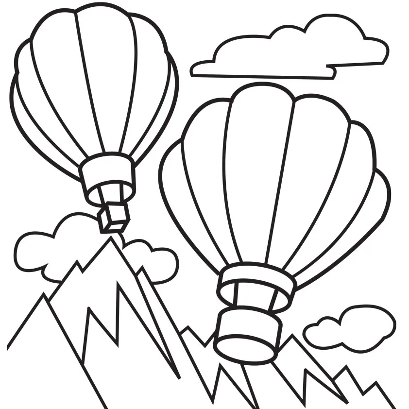 Free Hot Air Balloon Coloring Pages For Kids