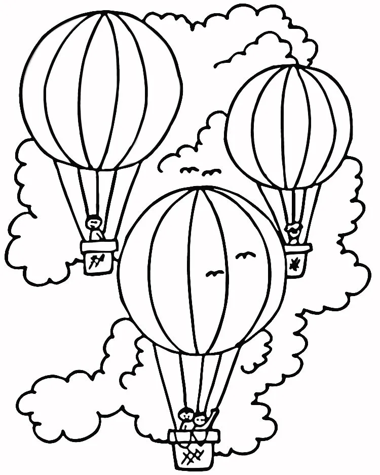 Hot Air Balloon Coloring Page Images