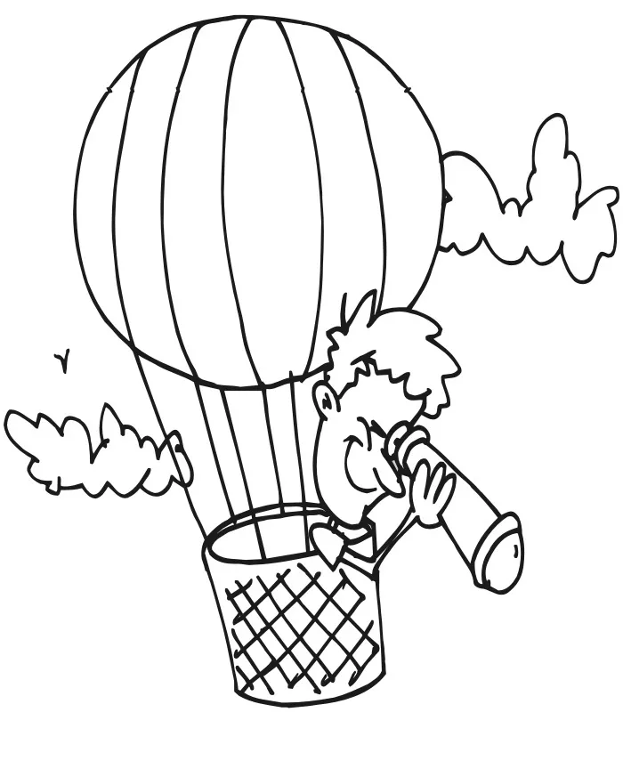 Hot Air Balloon Coloring Page