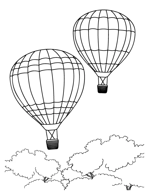 Hot Air Balloon Coloring Pages For KIds
