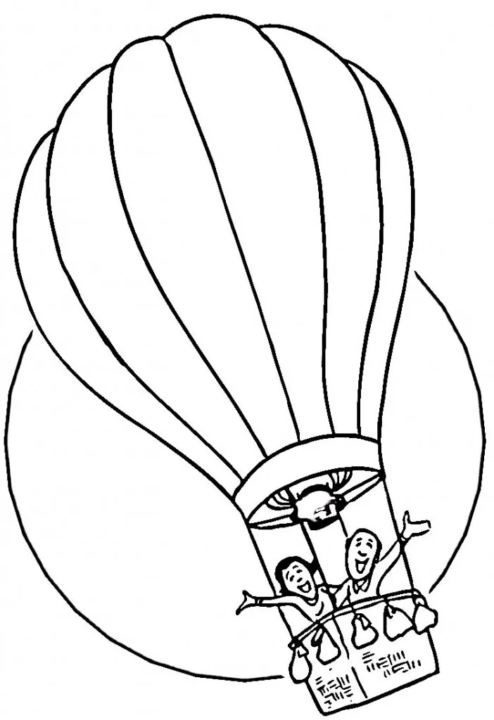 Hot Air Balloon Coloring Pages Kids