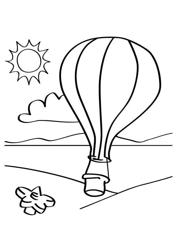 Hot Air Balloon Coloring Pages Printable