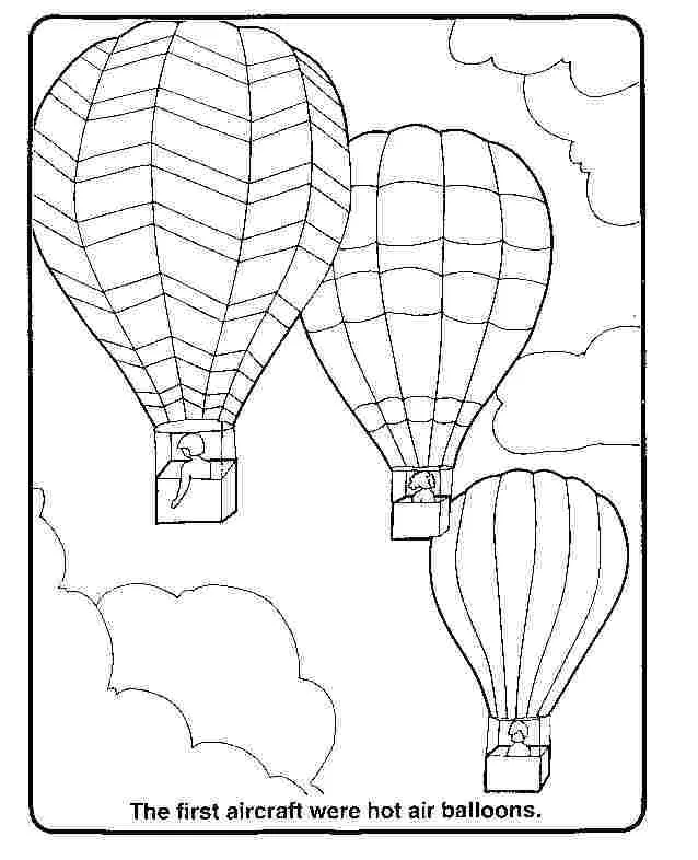 Hot Air Balloons Coloring Pages For Kids
