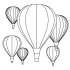 Hot Air Balloons Coloring Page