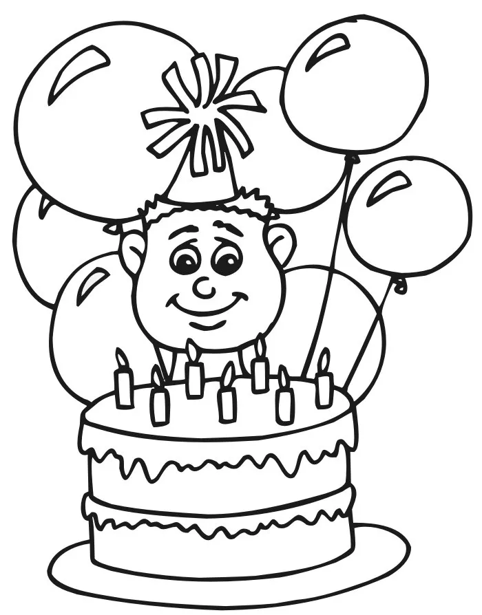 Happy Birthday Balloons Coloring Pages