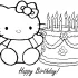 Hello Kitty Coloring Pages Happy Birthday