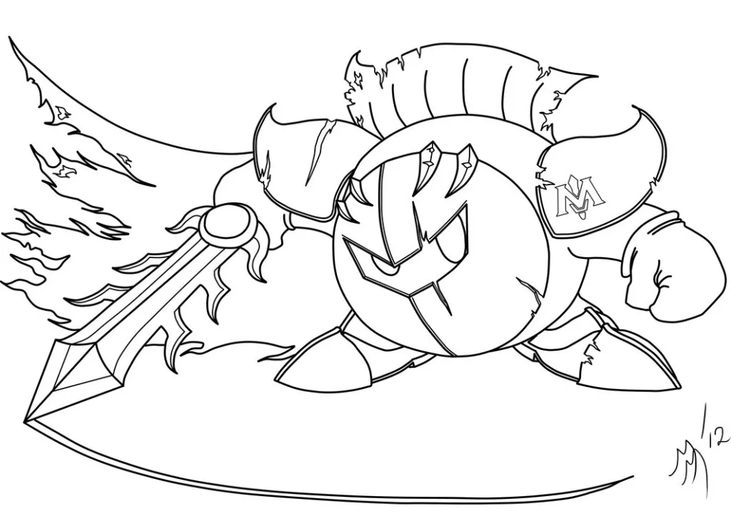 Meta Knight Kirby Coloring Pages