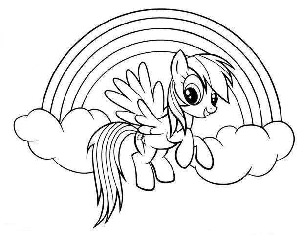 Printable Rainbow Dash Coloring Pages