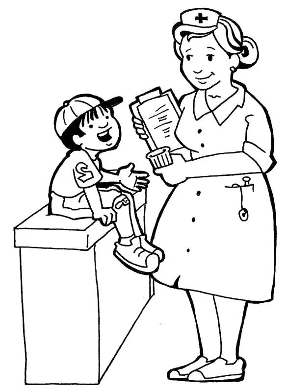 Helpful Nurse Coloring Pages