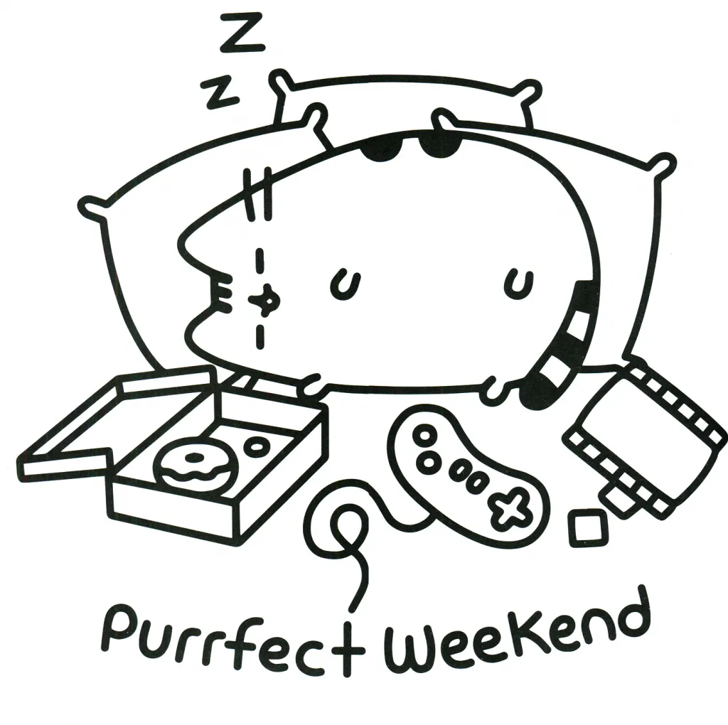 Pusheen Coloring Pages – Sleepy Cat