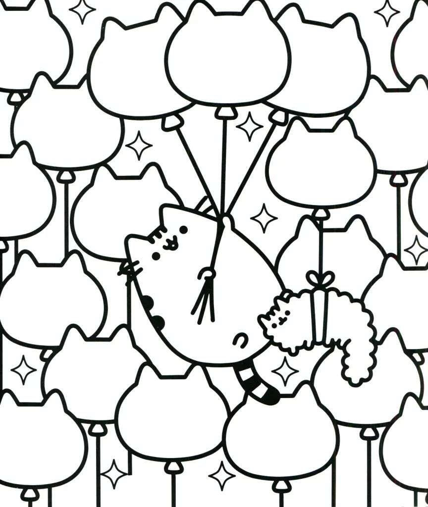 Pusheen Cat Coloring Pages – Balloon Kitties