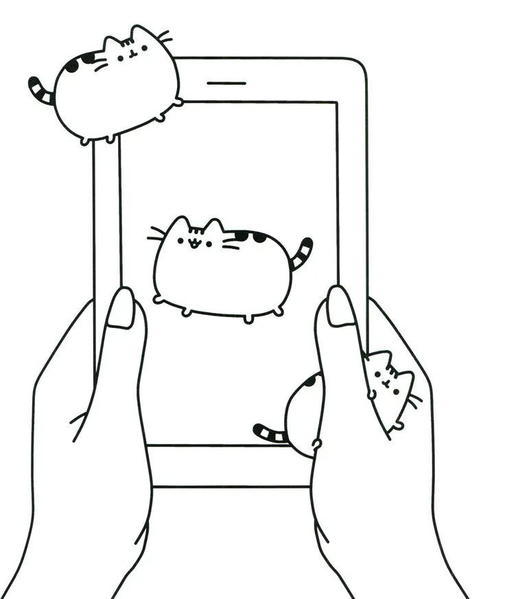 Mobile Cat Pusheen Coloring Pages