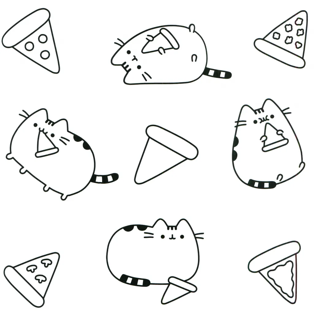 Pizza Cat – Pusheen Coloring Pages
