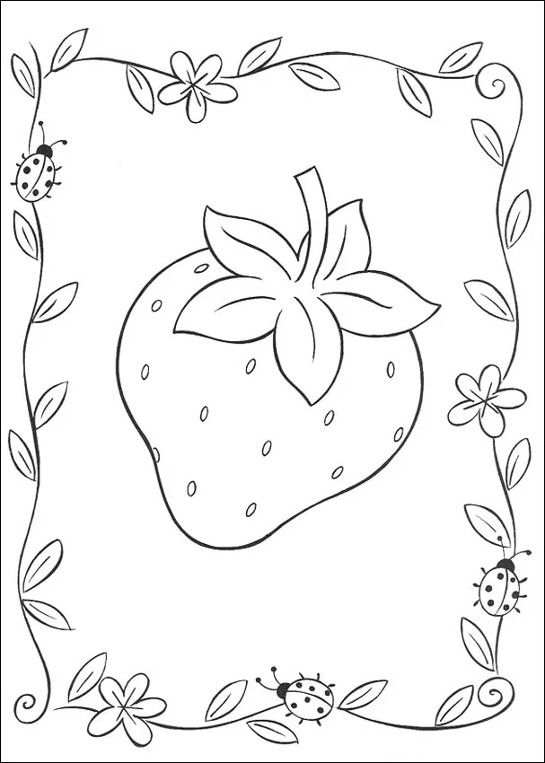 Pretty Strawberry Coloring Pages