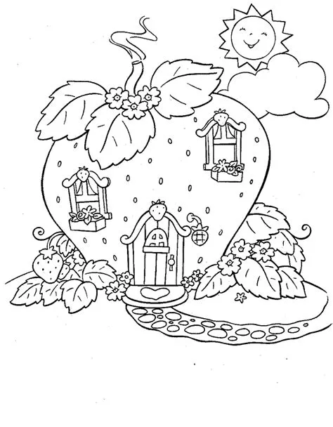 Strawberry House Coloring Pages