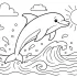 Jumping Dolphin Coloring Sheet – Marine Animal Activity Page