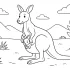 Mom and Baby Kangaroo – Animal Coloring Page for Children